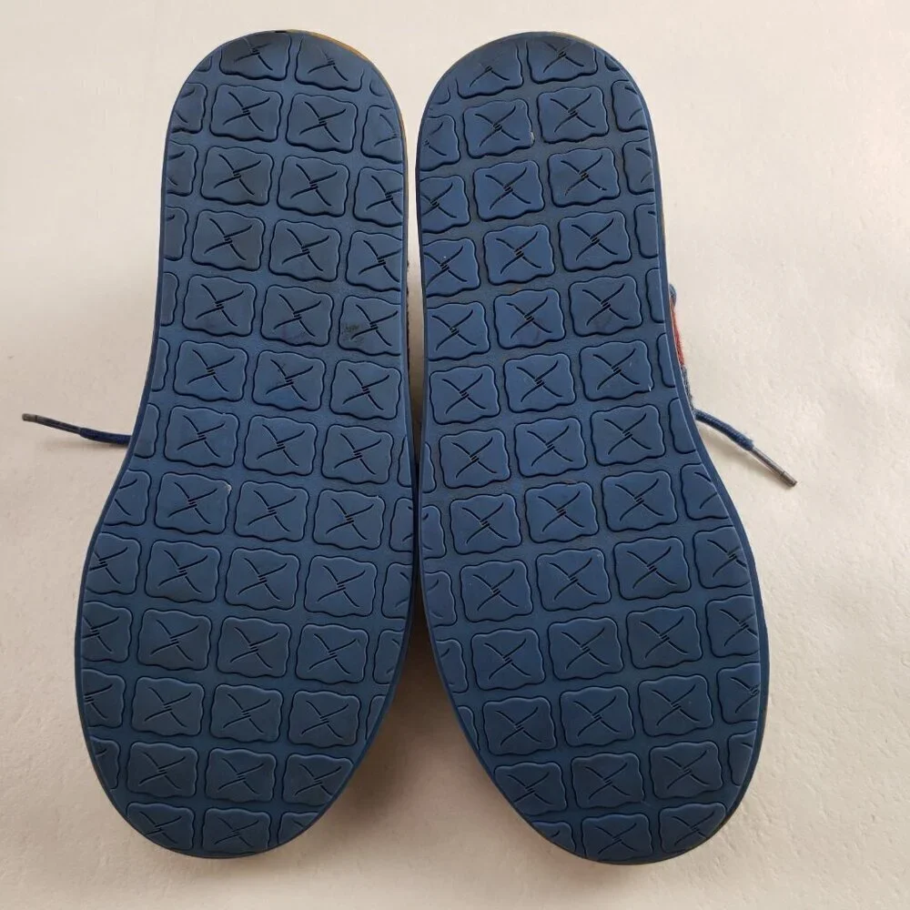 Twisted X Hooey Loper Shoe Kids 2 Blue Red Southwest Aztec Lace Up Moc Girl Boy